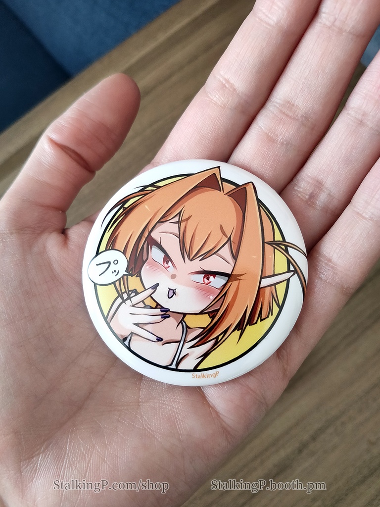 タンジェリン『プッ』缶バッジ(再印刷版)|Tangerine chuckle can badge (reprint)