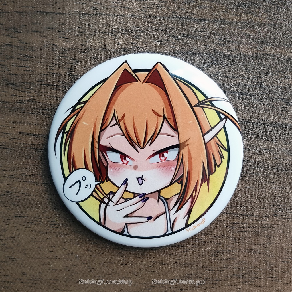 タンジェリン『プッ』缶バッジ(再印刷版)|Tangerine chuckle can badge (reprint)