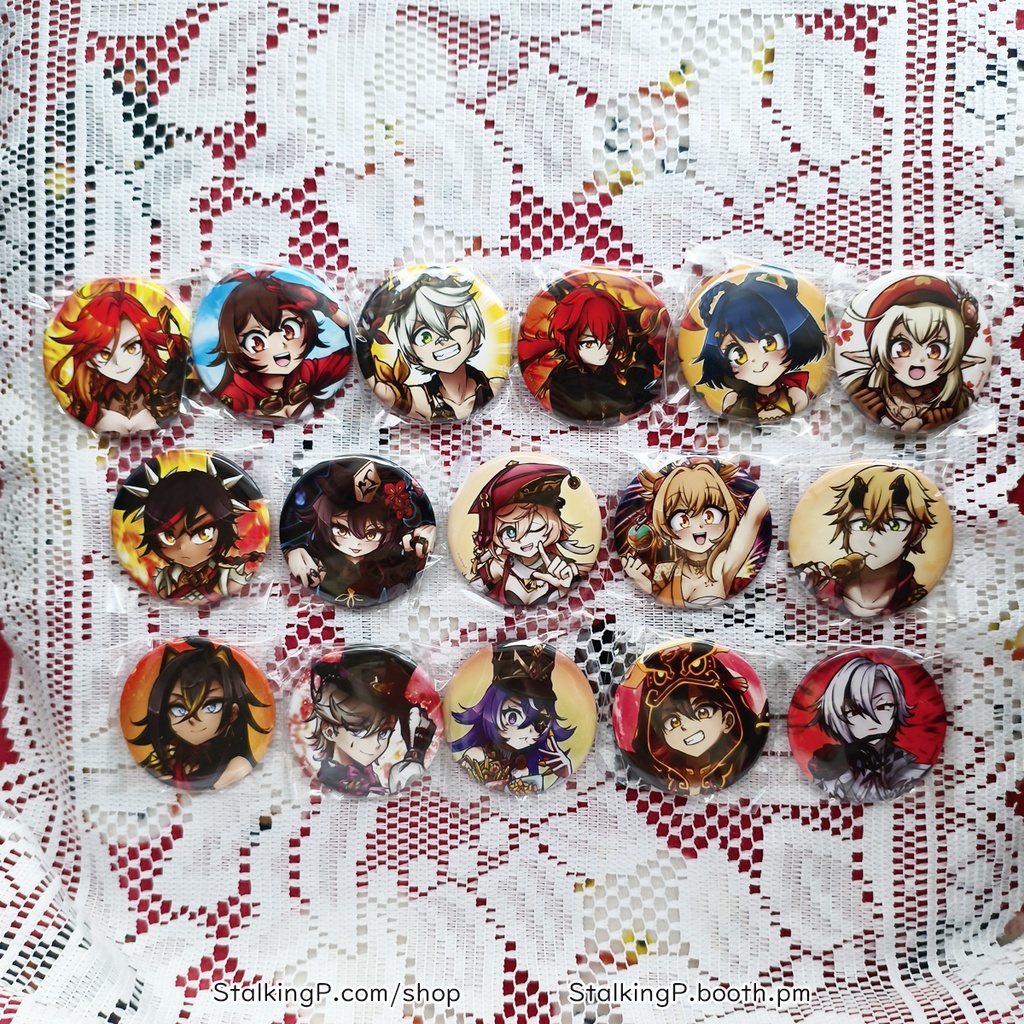 原神 缶バッジ 炎 / Genshin Impact Can Badges/buttons (Pyro)