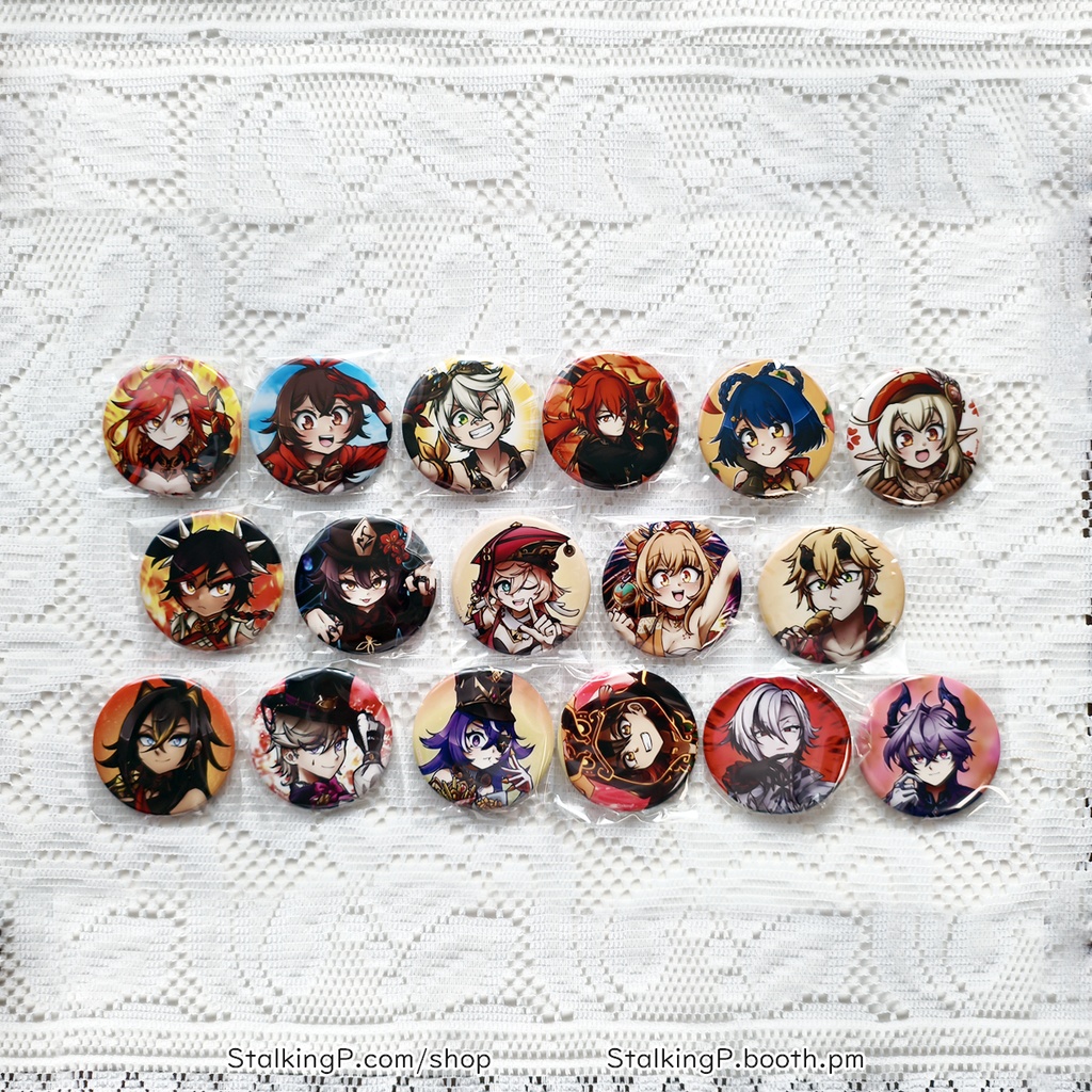 原神 缶バッジ 炎 / Genshin Impact Can Badges/buttons (Pyro)