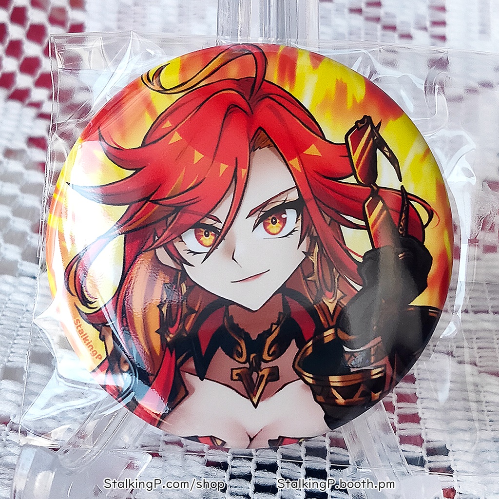 原神 缶バッジ 炎 / Genshin Impact Can Badges/buttons (Pyro)