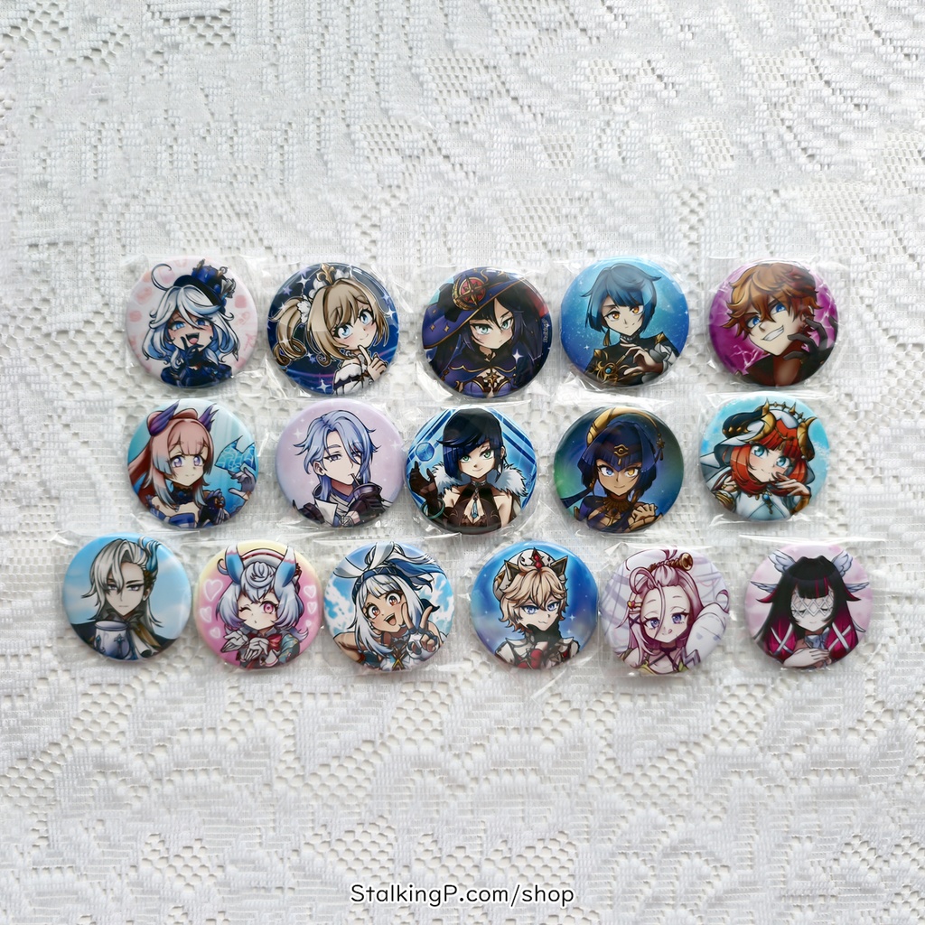 原神 缶バッジ 水 / Genshin Impact Can Badges/buttons (Hydro)