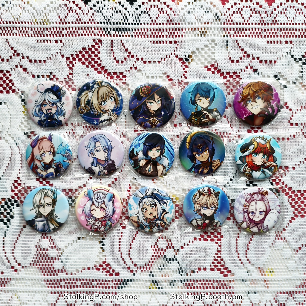 原神 缶バッジ 水 / Genshin Impact Can Badges/buttons (Hydro)