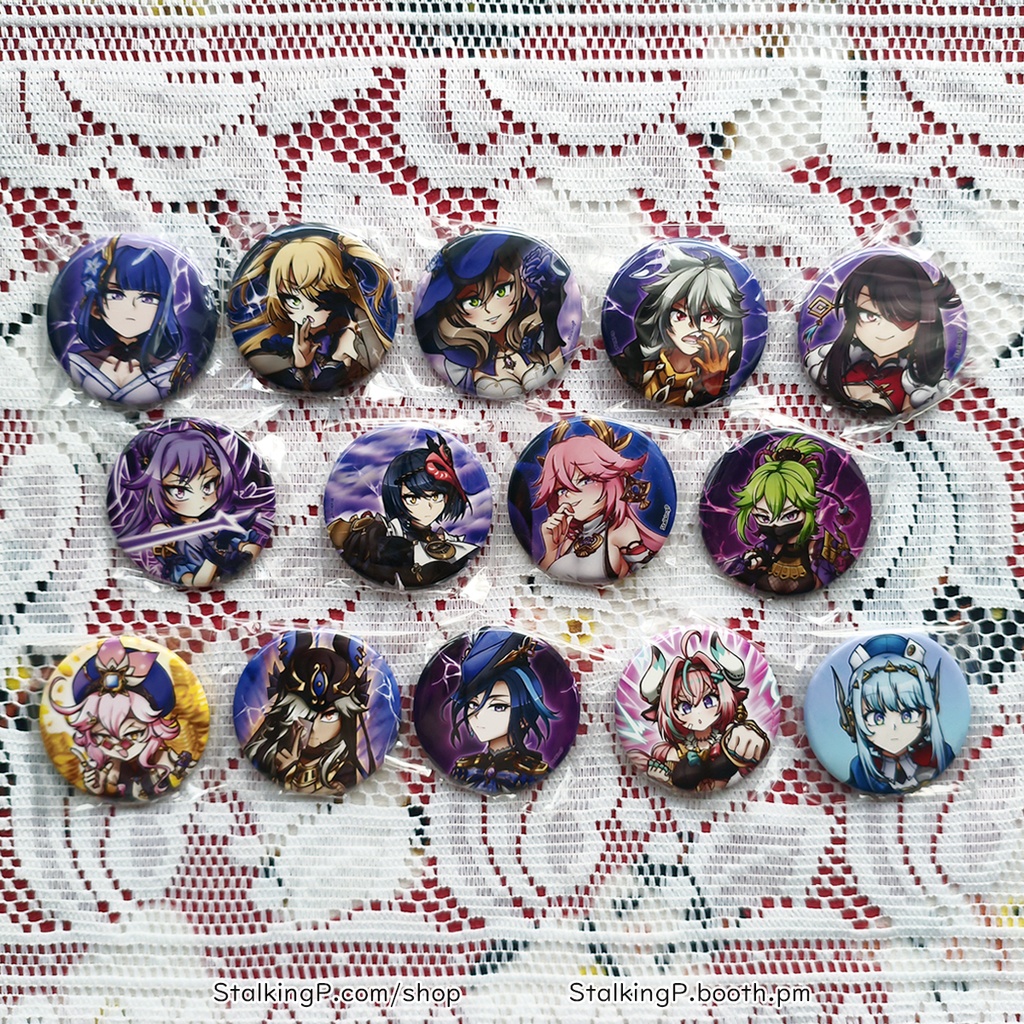 原神 缶バッジ 雷 / Genshin Impact Can Badges/buttons (Electro)