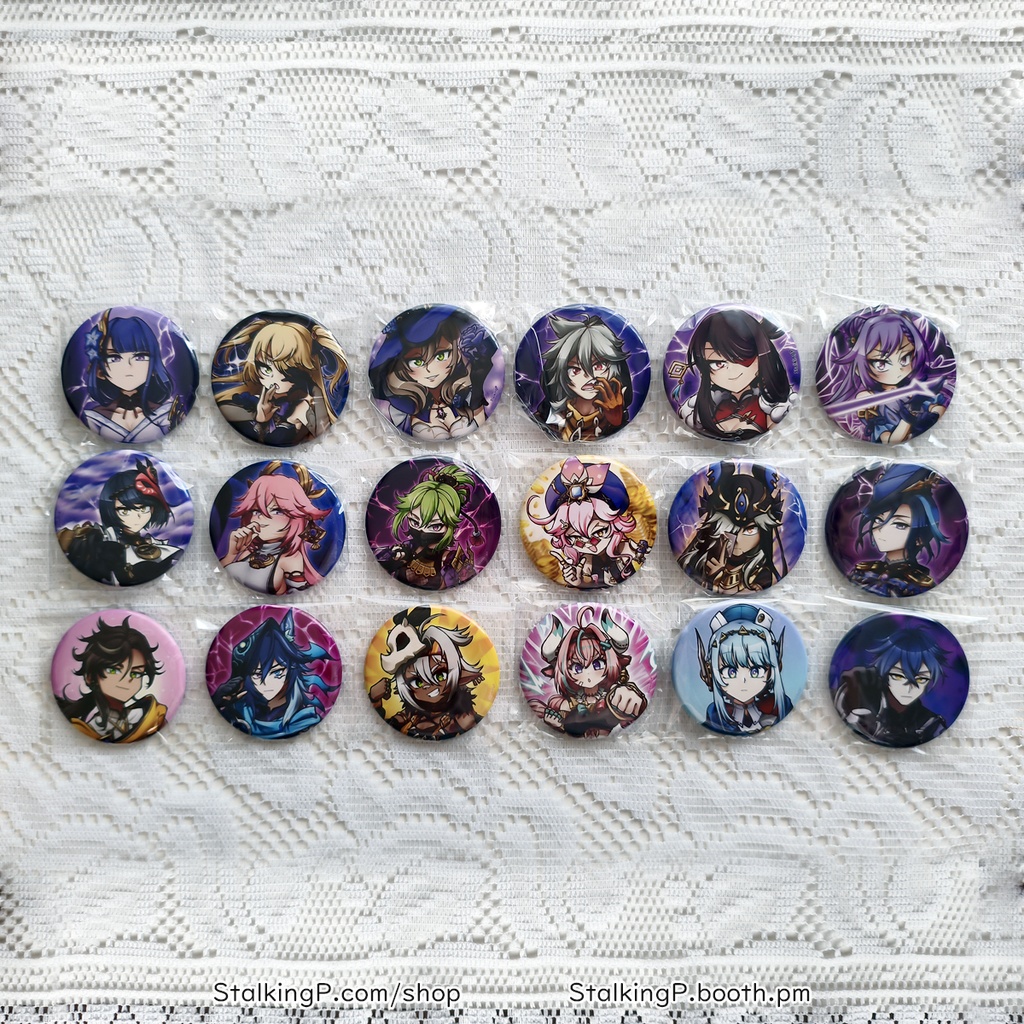 原神 缶バッジ 雷 / Genshin Impact Can Badges/buttons (Electro)