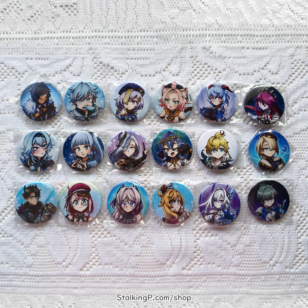 原神 缶バッジ 氷 / Genshin Impact Can Badges/buttons (Cryo)