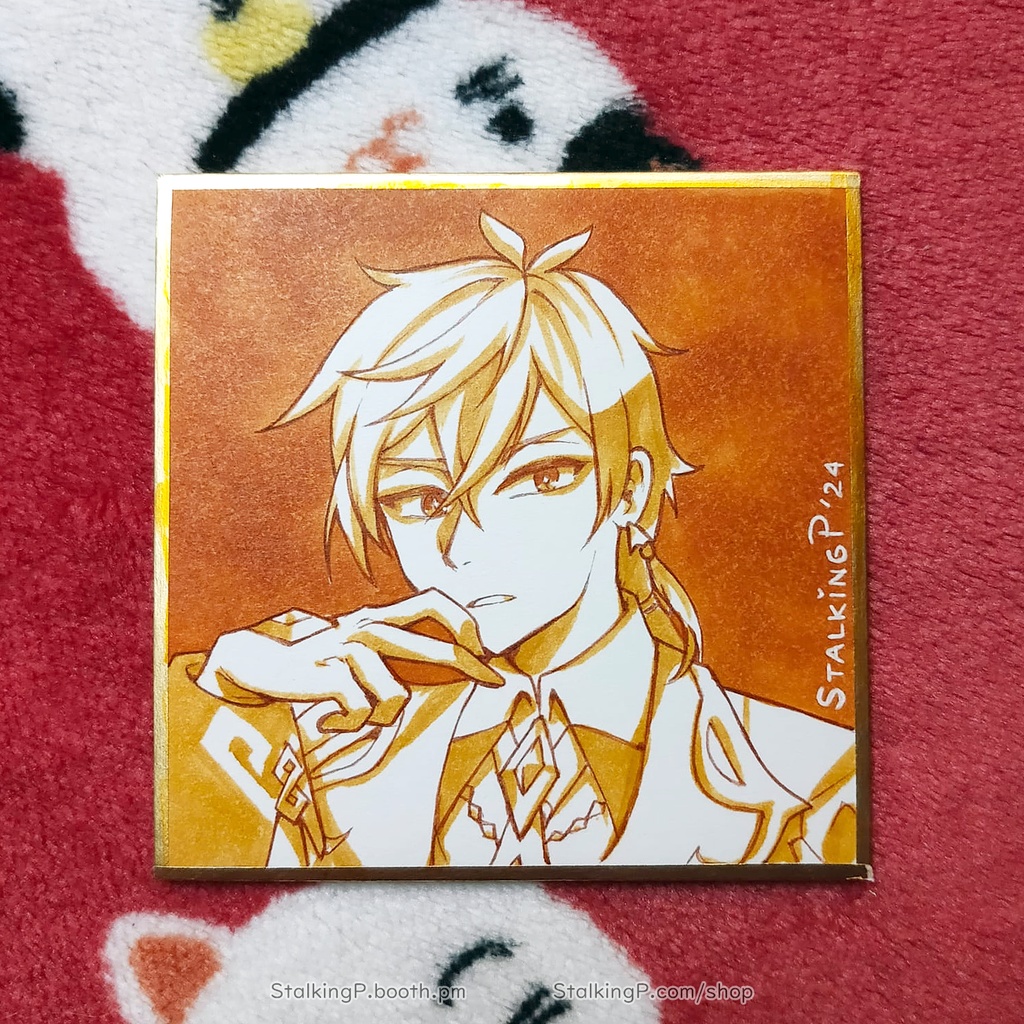 原神 神々豆色紙 | Genshin Archons - Hand-drawn mame shikishi