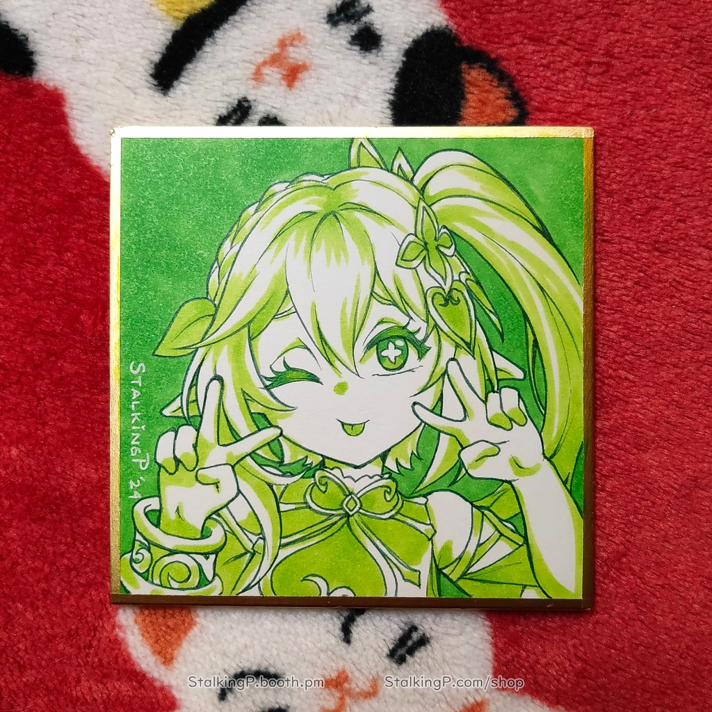 原神 神々豆色紙 | Genshin Archons - Hand-drawn mame shikishi