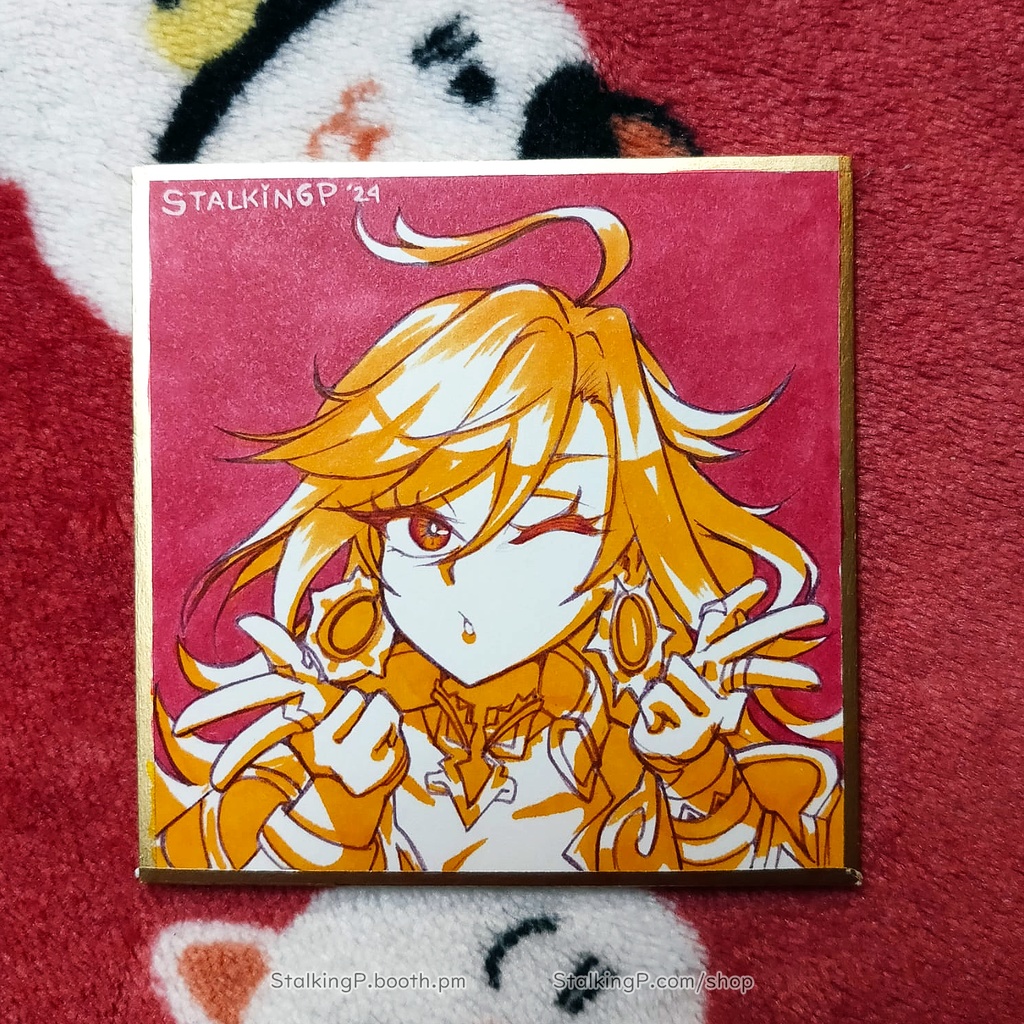 原神 神々豆色紙 | Genshin Archons - Hand-drawn mame shikishi