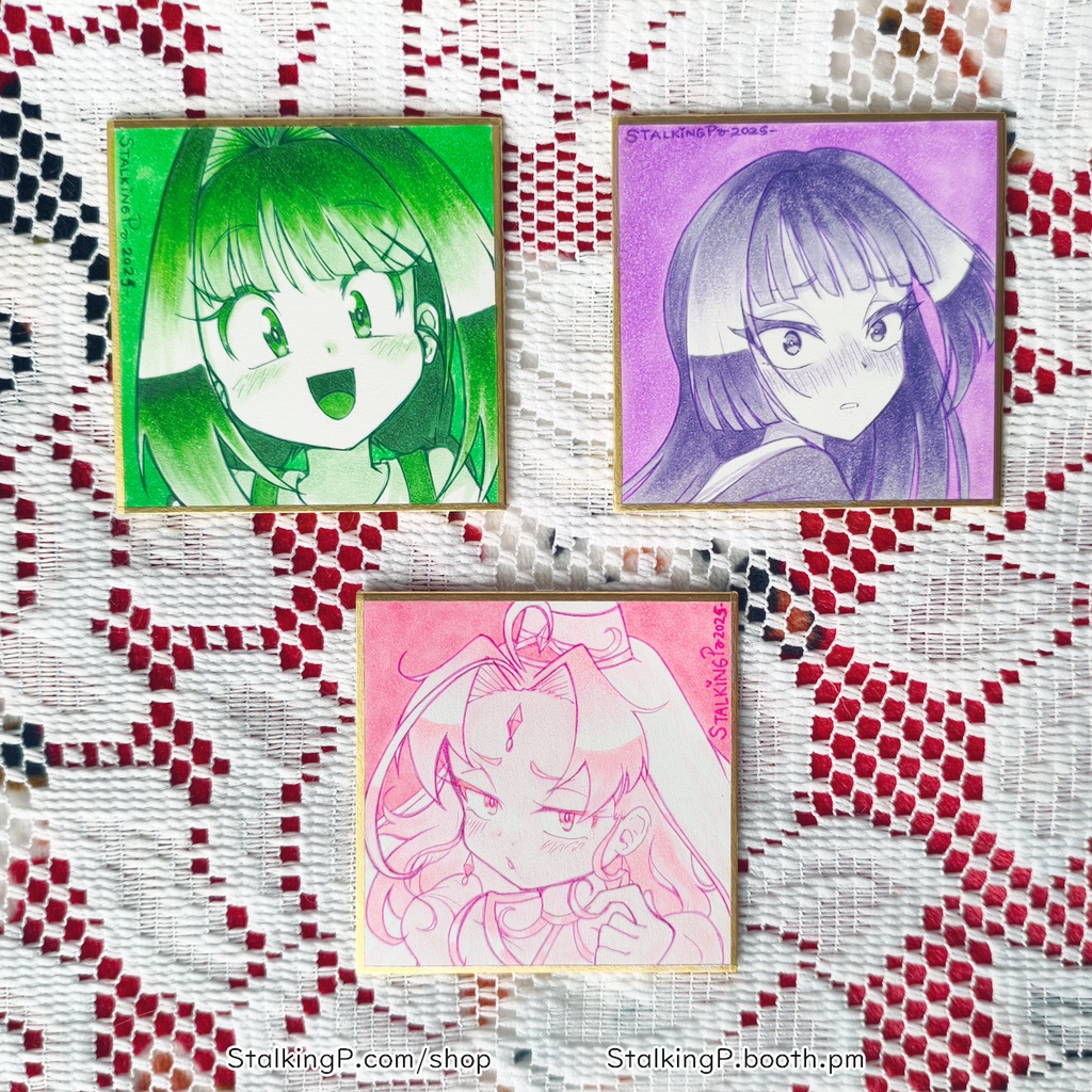 創作主人公　豆色紙 | Female leads - mame shikishi illustrations