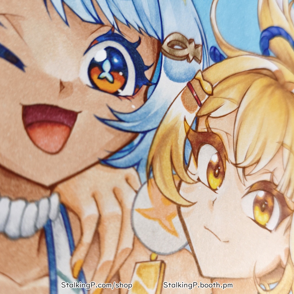 大色紙 ムアラニ x 宵宮 ビキニバージョン (原神) | Big shikishi Mualani x Yoimiya bikini ver. (Genshin Impact)