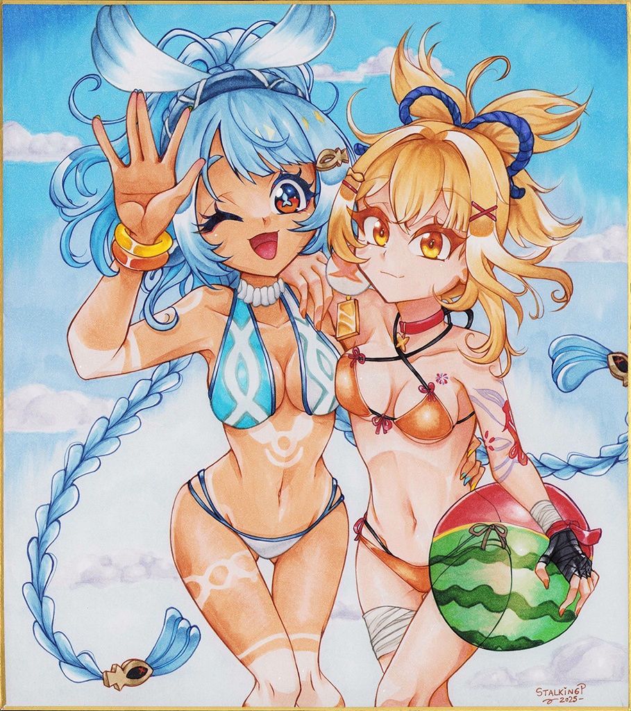 大色紙 ムアラニ x 宵宮 ビキニバージョン (原神) | Big shikishi Mualani x Yoimiya bikini ver. (Genshin Impact)