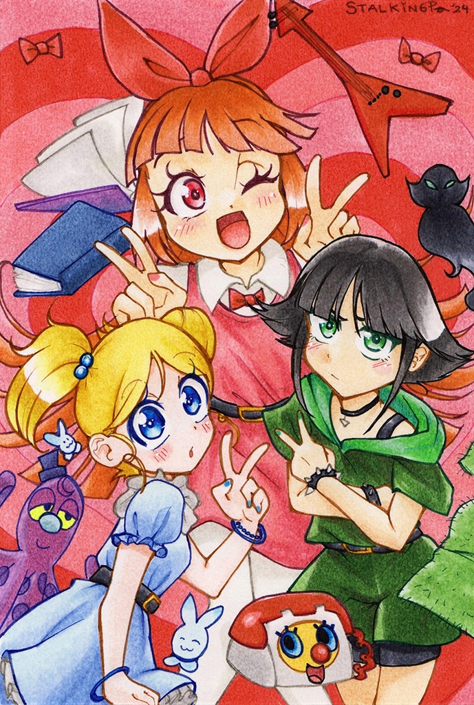 【原画ポストカード】SS3 パワーパフ・ガールズ|【Original artwork on postcard】 SS3 PowerPuff Girls