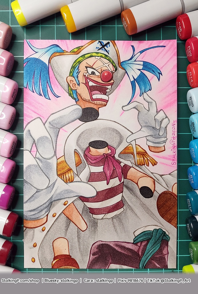 【原画ポストカード】SS8 道化のバギー｜【Original artwork on postcard】 SS8 Buggy The Clown