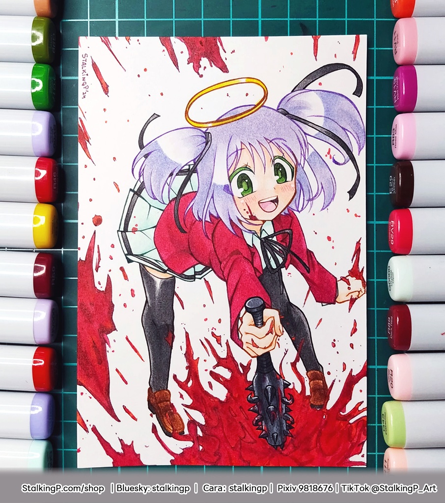 【原画ポストカード】SS11 ドクロちゃん|【Original artwork on postcard】 SS11 Dokuro-chan