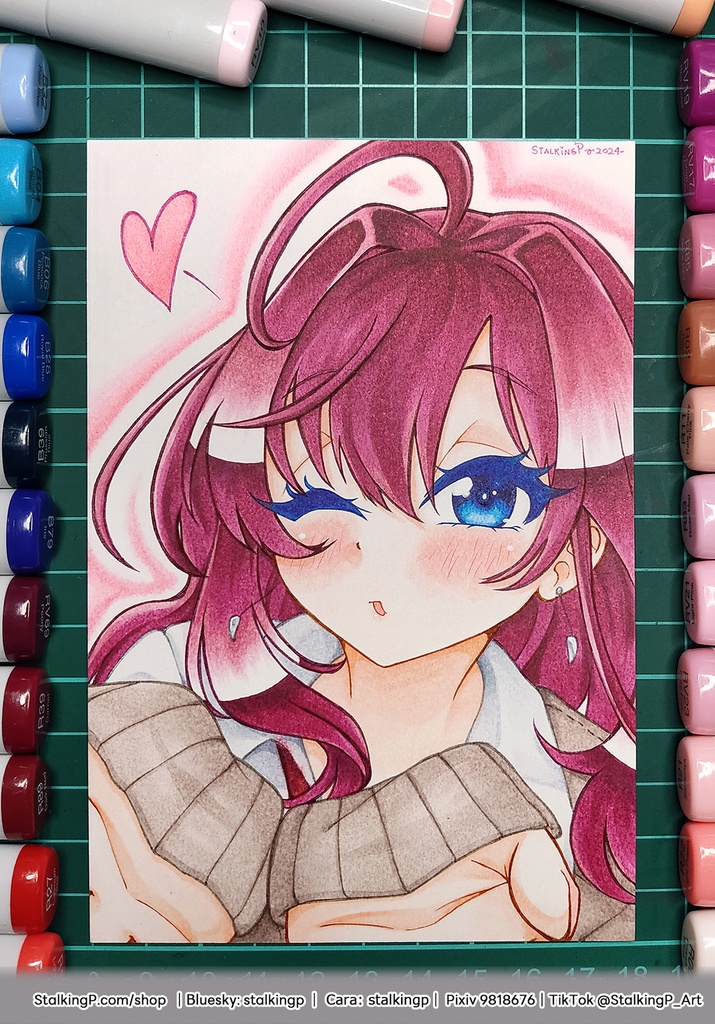 【原画ポストカード】SS21 しきにゃんチュー｜【Original artwork on postcard】SS21 Shiki-nyan kiss