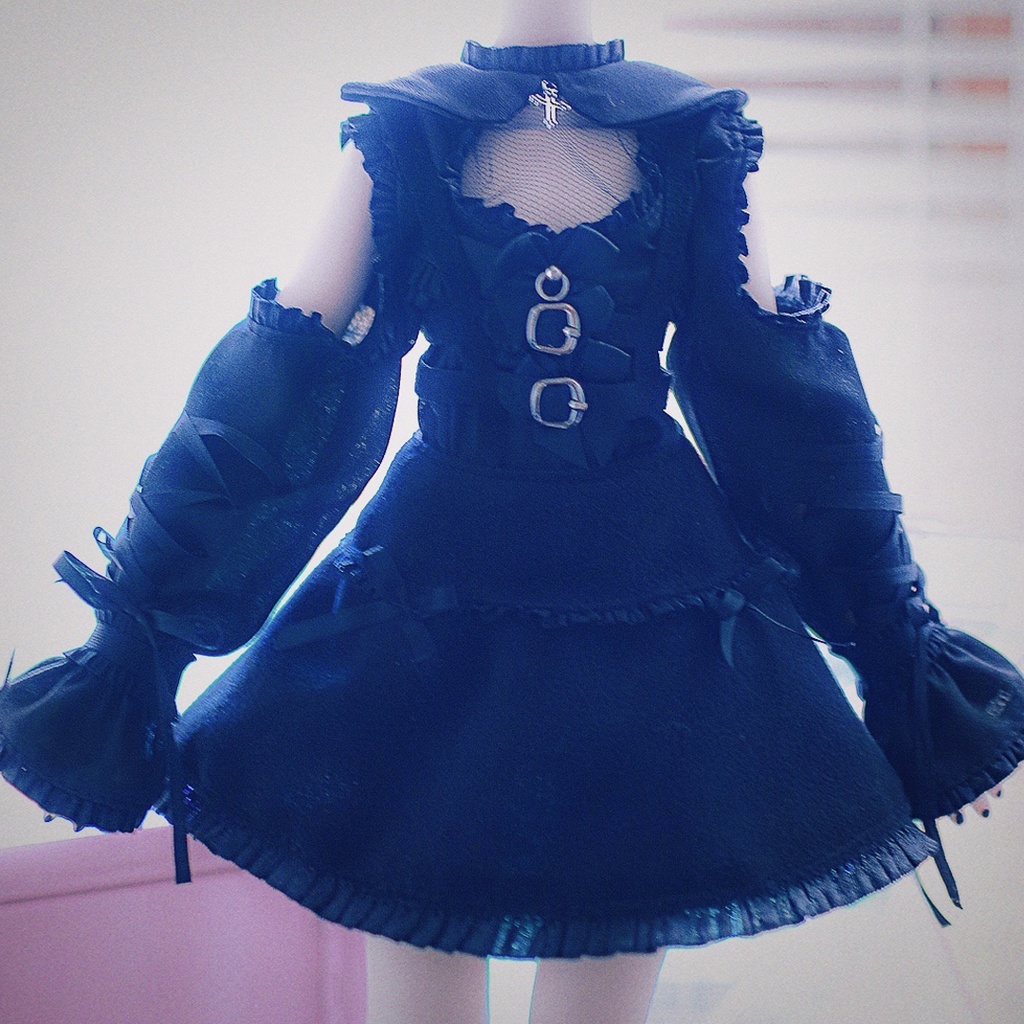 ××カタあき〇フリルトップス××(グレー/ブラック)