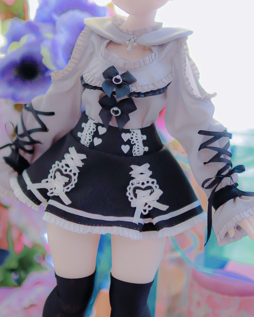 ××♡ポケットフリルスカート♡××(パープル/ブラック)