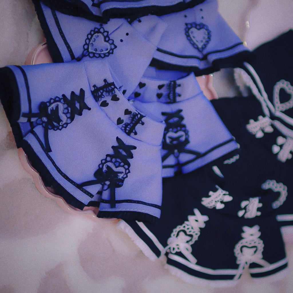 ××♡ポケットフリルスカート♡××(パープル/ブラック)