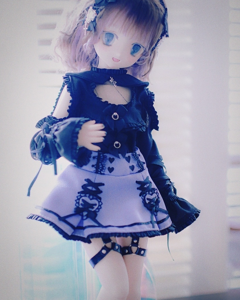 ××♡ポケットフリルスカート♡××(パープル/ブラック)