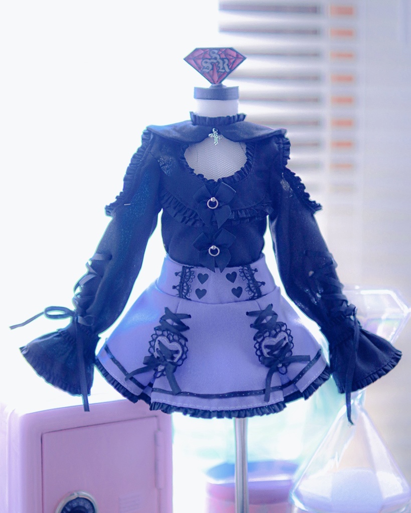 ××♡ポケットフリルスカート♡××(パープル/ブラック)