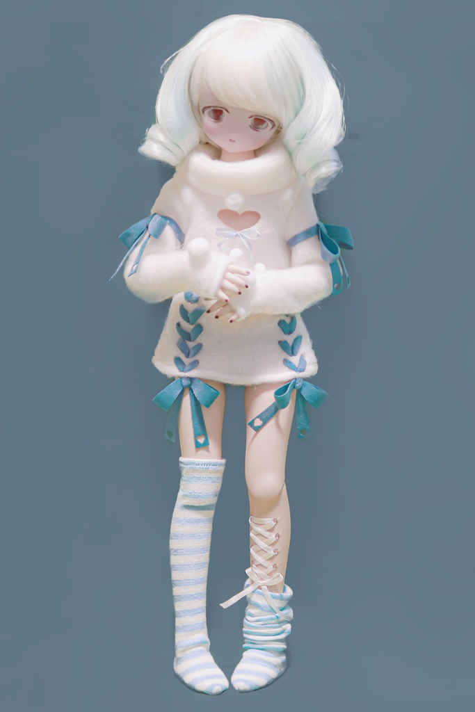 ×× コルセットピアス 風 ストッキング ×× レースアップ リボン for MDD ひざ下