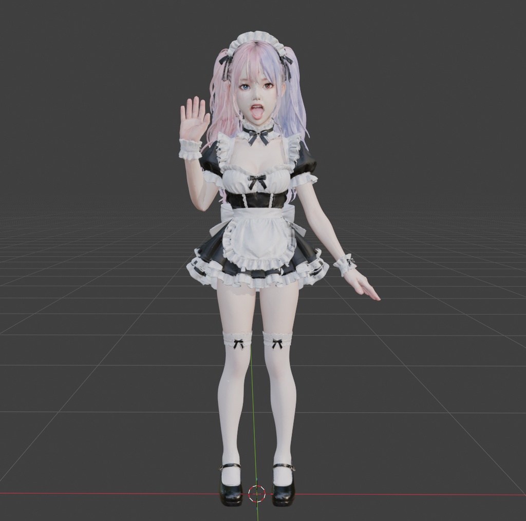 〖3Dモデル〗メイド・シオン Aポーズ Rigged