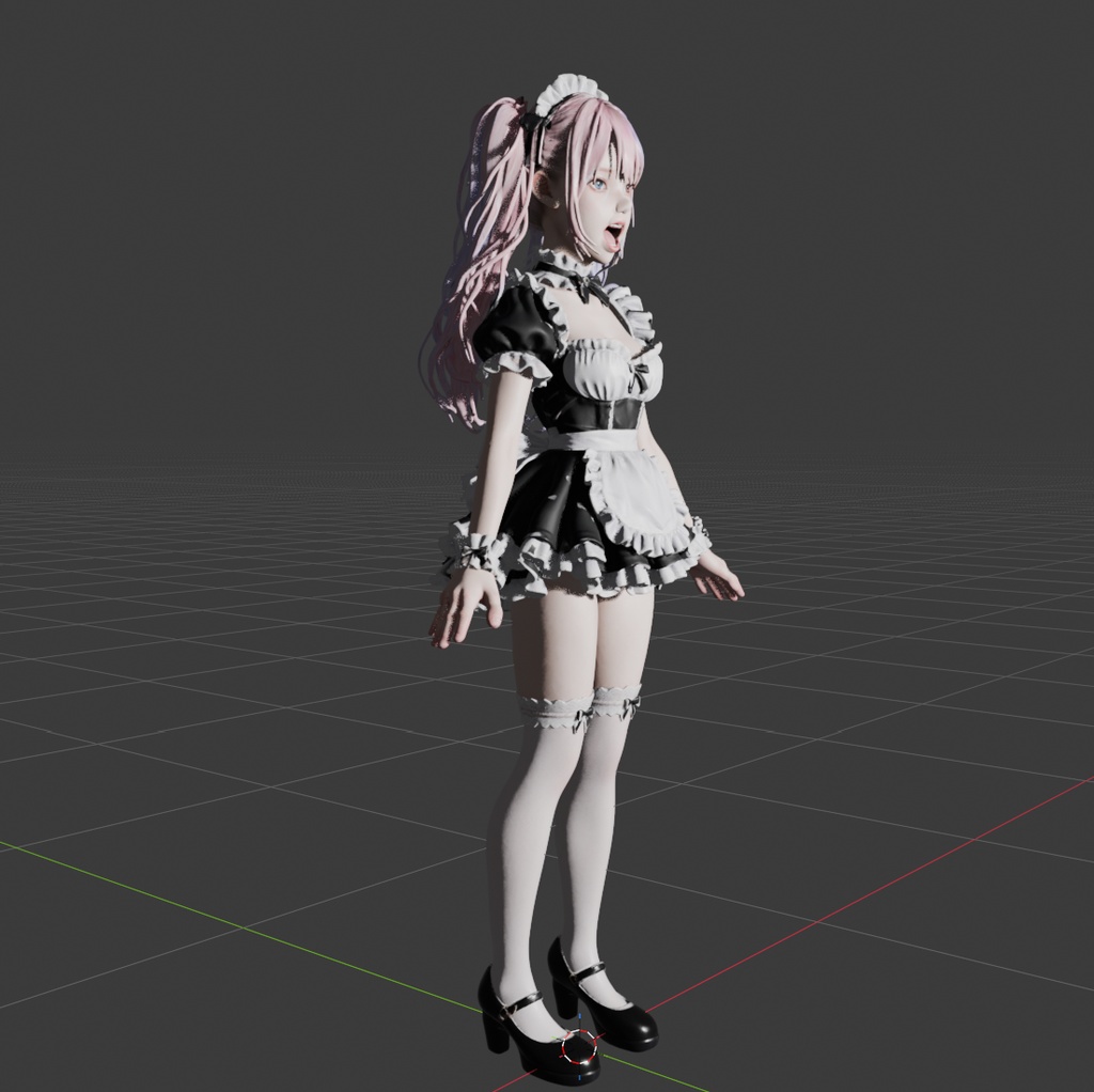 〖オリジナル高精細3Dモデル〗メイド・シオン Aポーズ High Poly