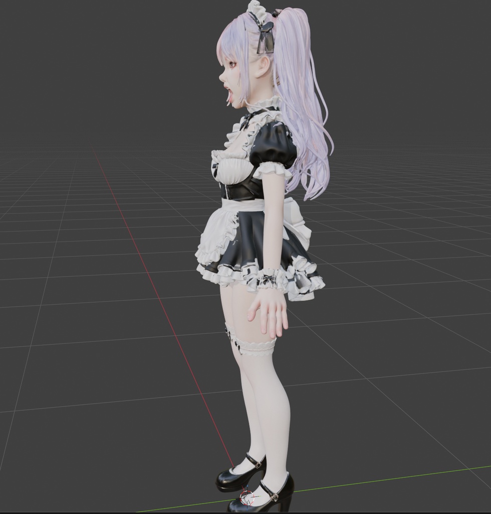 〖オリジナル高精細3Dモデル〗メイド・シオン Aポーズ High Poly