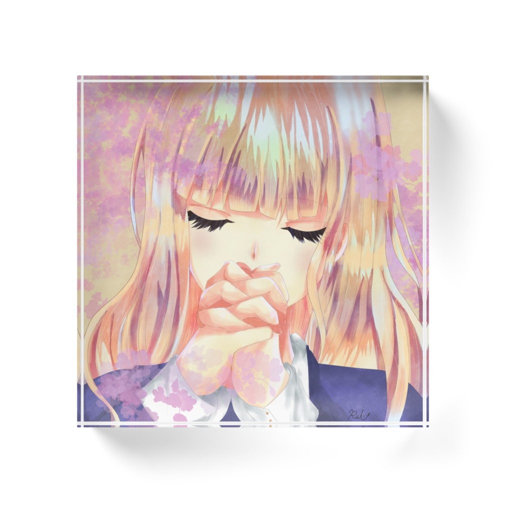 祈る少女 アクリルブロック