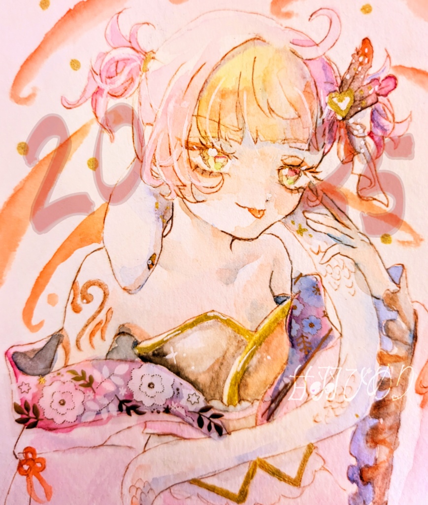 お正月イラスト　原画