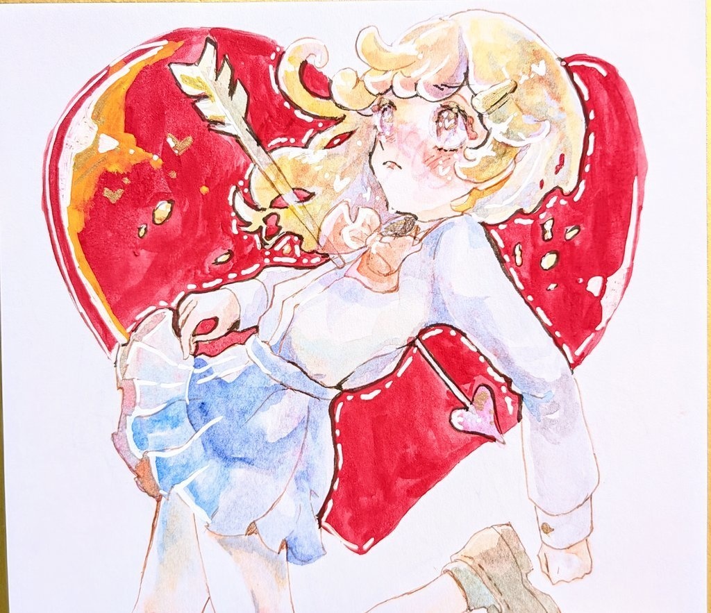 『一目惚れ　』　水彩画