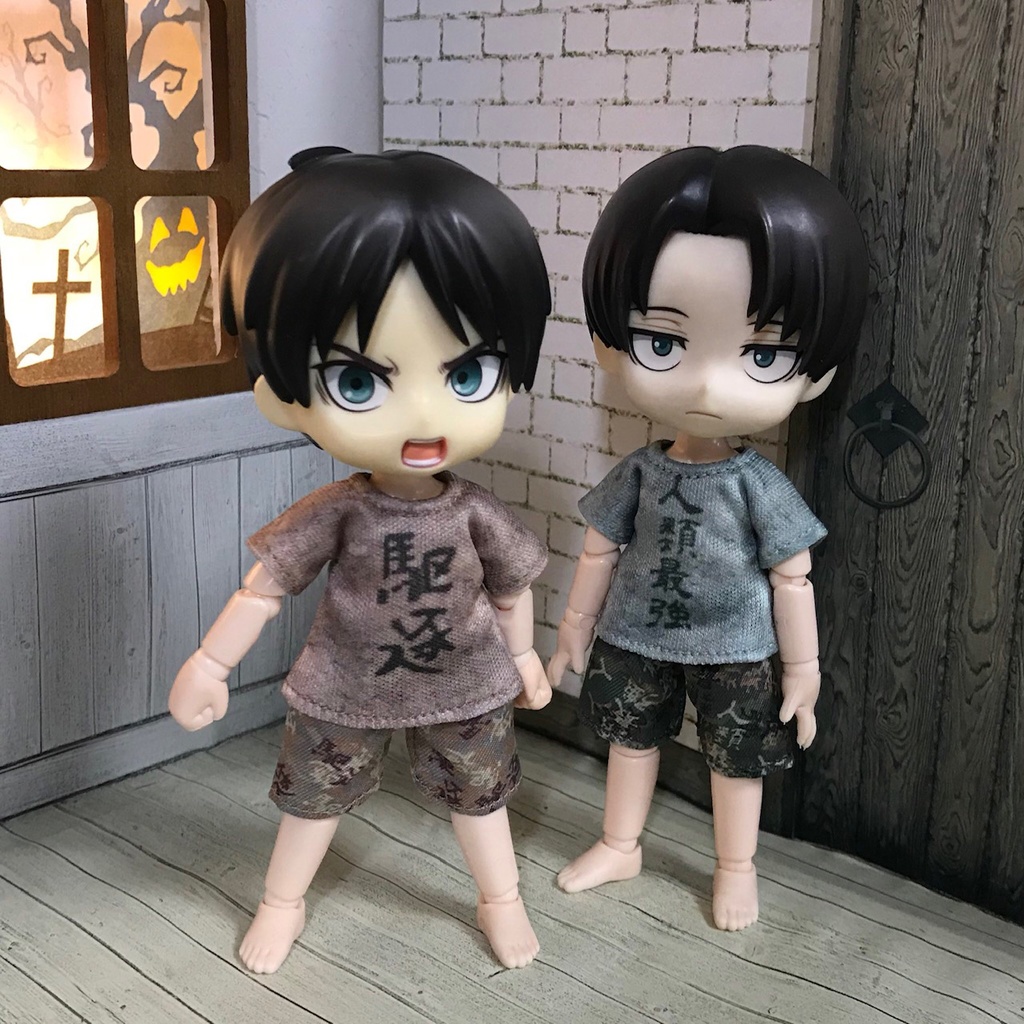 【受注制作】オビツろいど用/進撃のネタTシャツ&パンツ