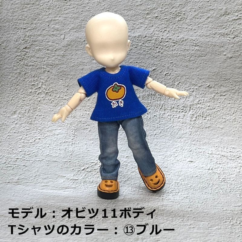 【受注制作】オビツ11サイズ★アイロンプリントTシャツ【かき/ブルー】