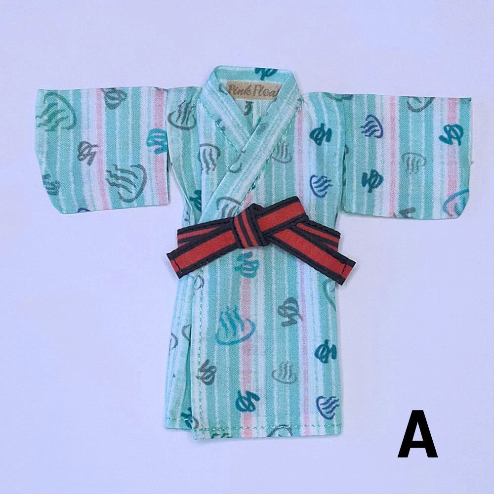 【受注制作】オビツ11、NDサイズ【温泉旅館風浴衣/グリーン】