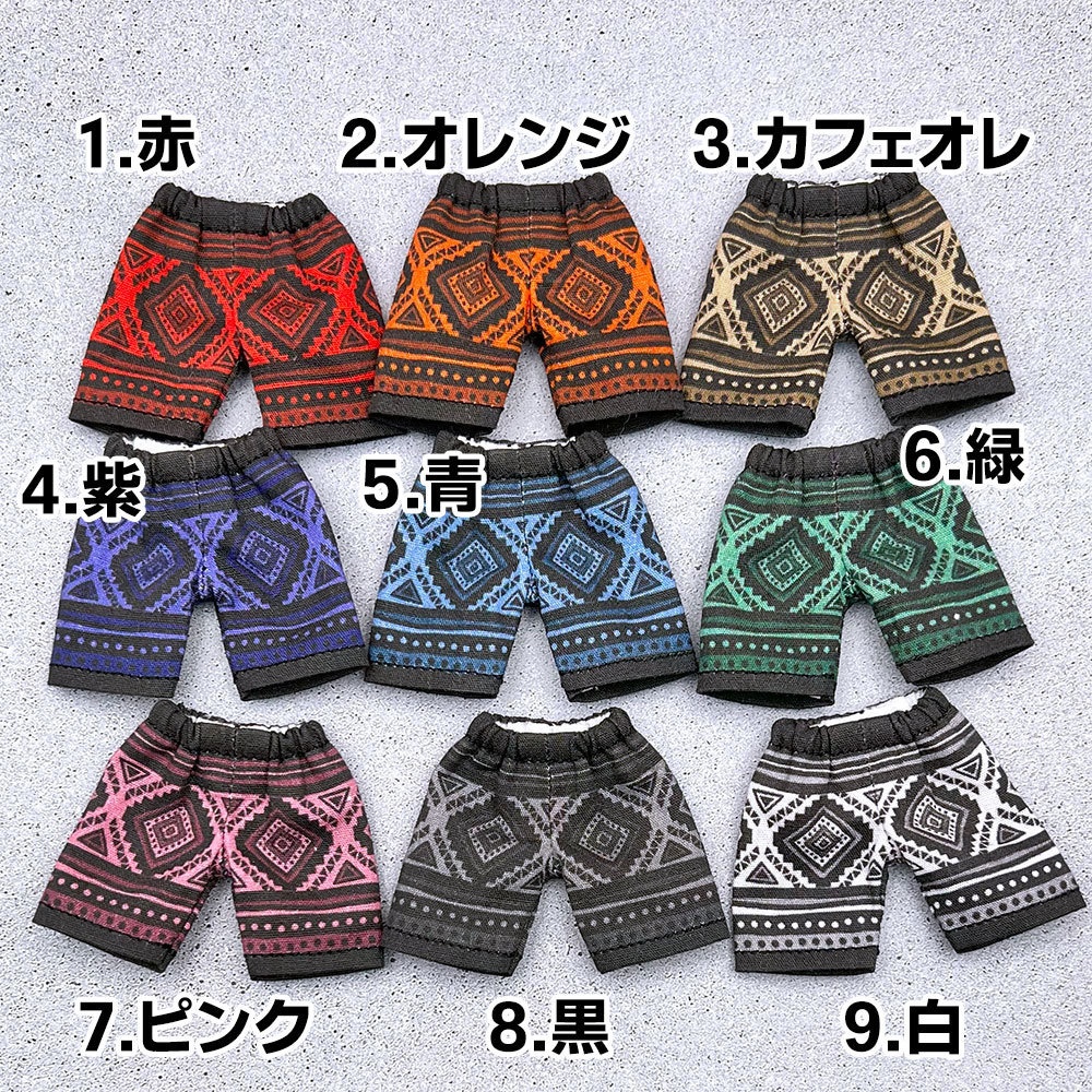 【受注制作】OB11/NDサイズ・コットンショートパンツ【エスニック】