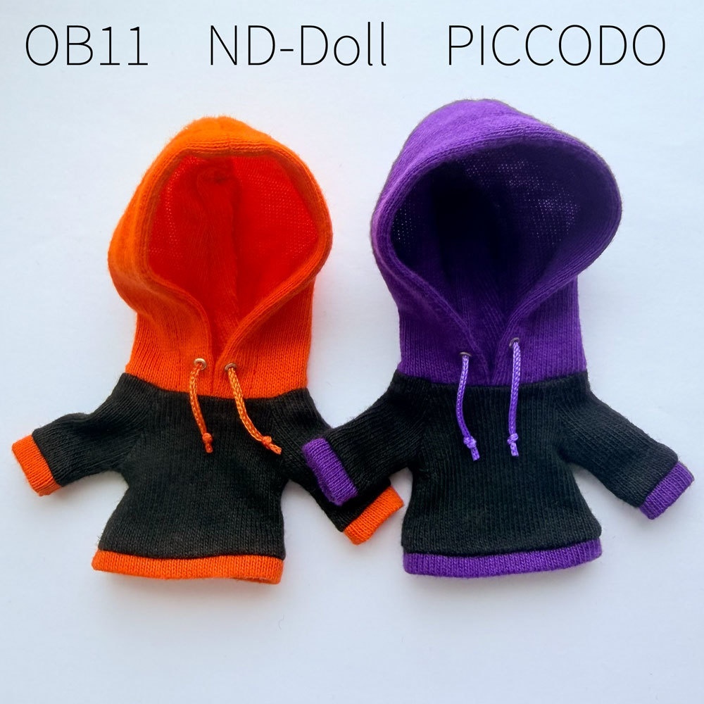 【受注制作】オビツろいど用 バイカラー ブルパーカー