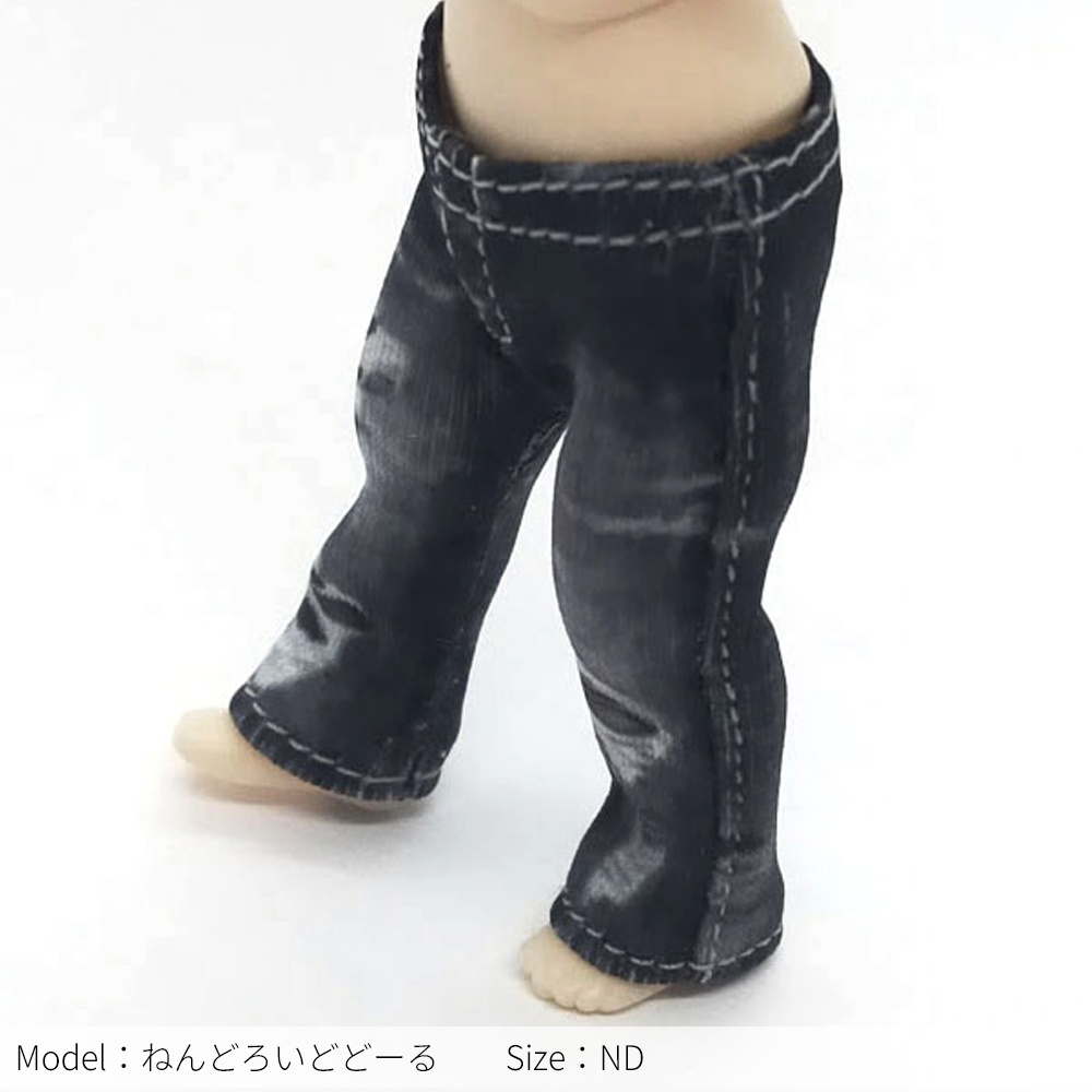 【受注制作】なんちゃってデニムパンツ【ダメージデニム風/ブラック】