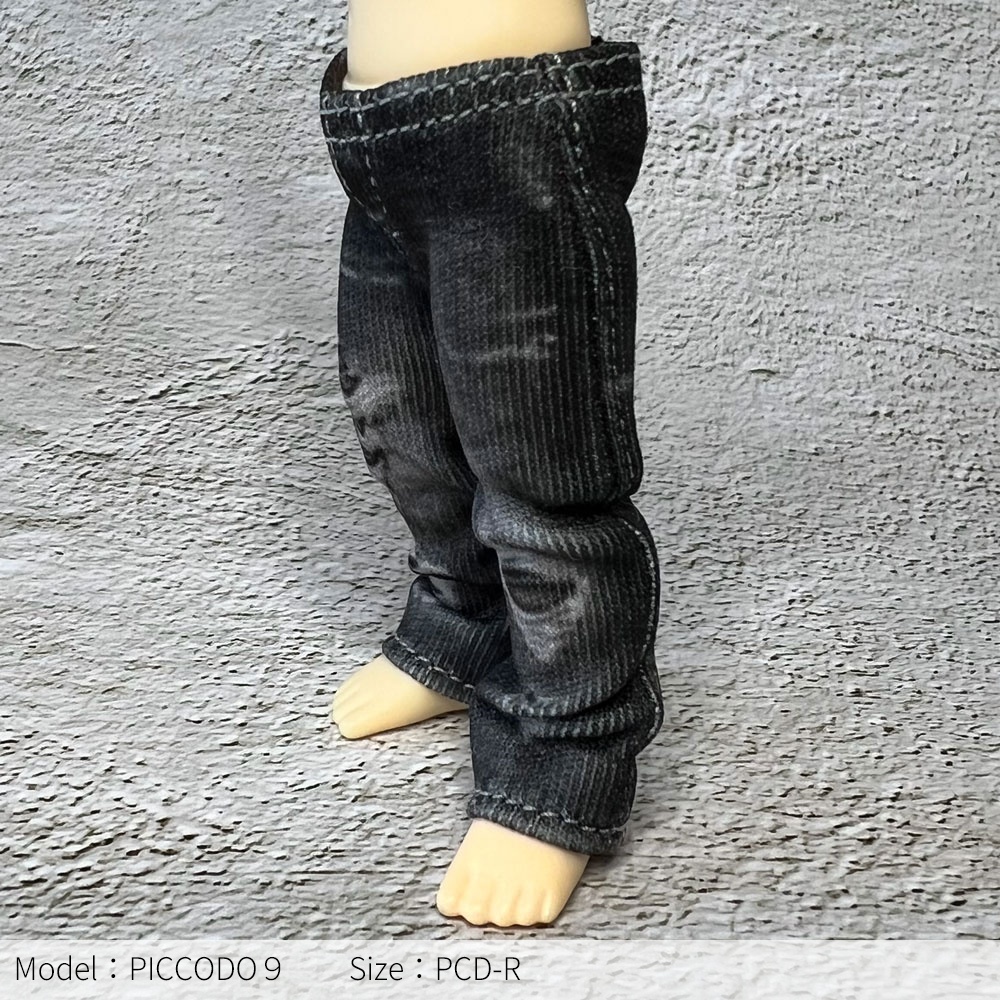 【受注制作】なんちゃってデニムパンツ【ダメージデニム風/ブラック】