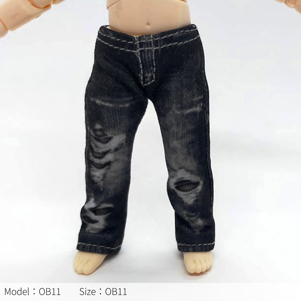 【受注制作】なんちゃってデニムパンツ【ダメージデニム風/ブラック】