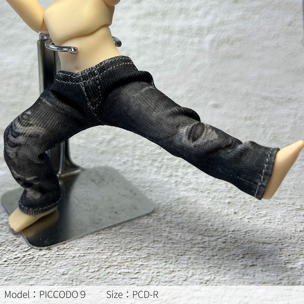 【受注制作】なんちゃってデニムパンツ【ダメージデニム風/ブラック】