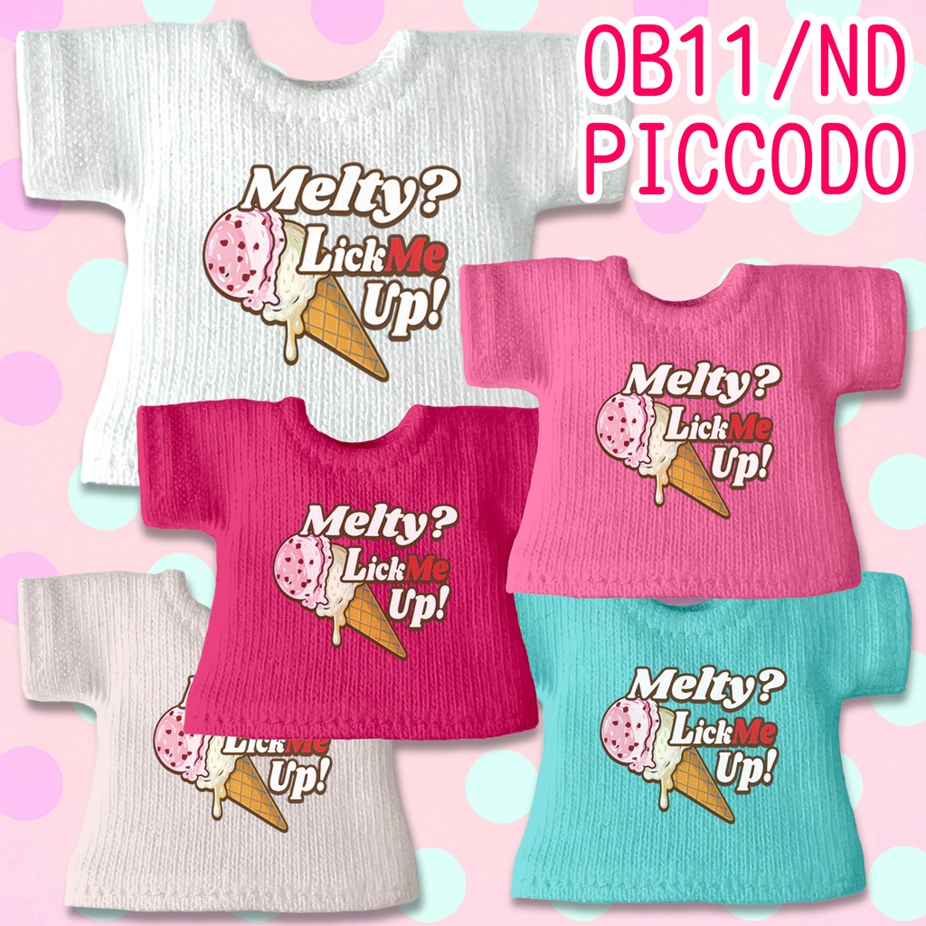  【受注制作】OB11/NDサイズTシャツ「メルティアイス-ストロベリー」