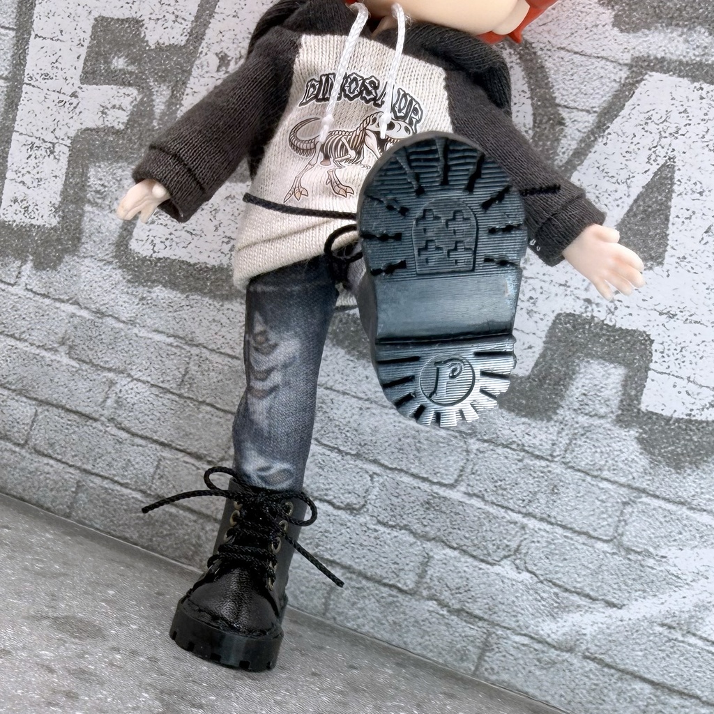 【受注制作】オビツ11サイズ/UVレジンソール・マグネット内蔵レースアップブーツ