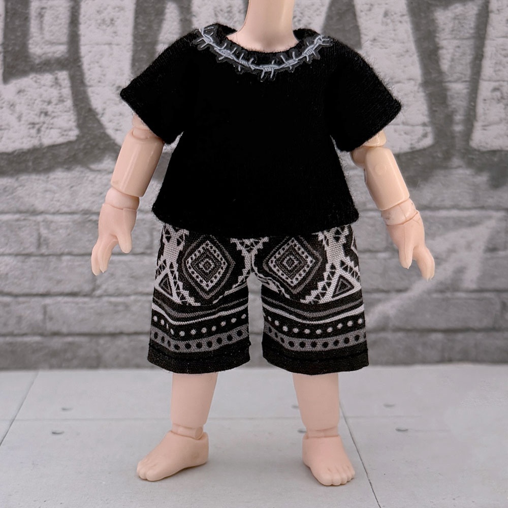 【即納】オビツ11/NDどーるサイズ・Tシャツとパンツの2点セット(有刺鉄線