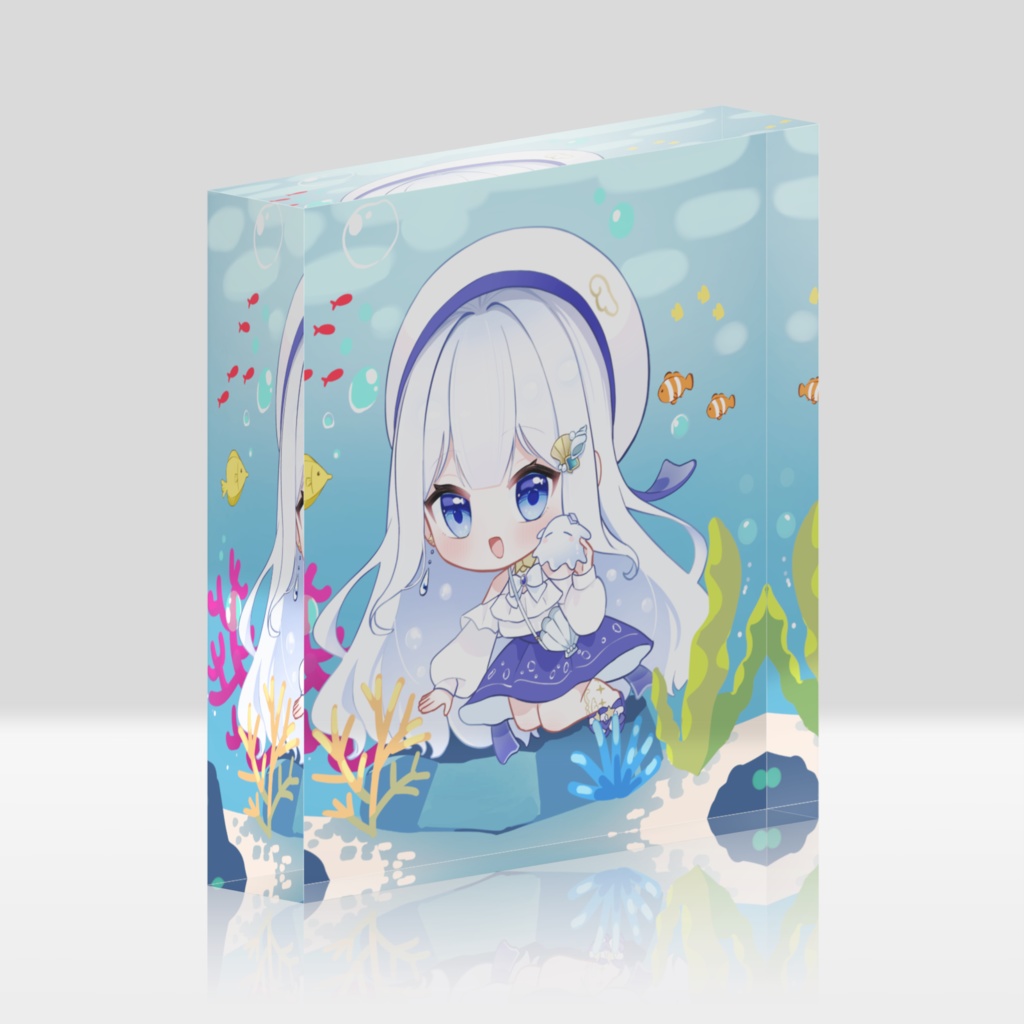 雪羽かよ アクリルブロック(サンゴ礁ver)