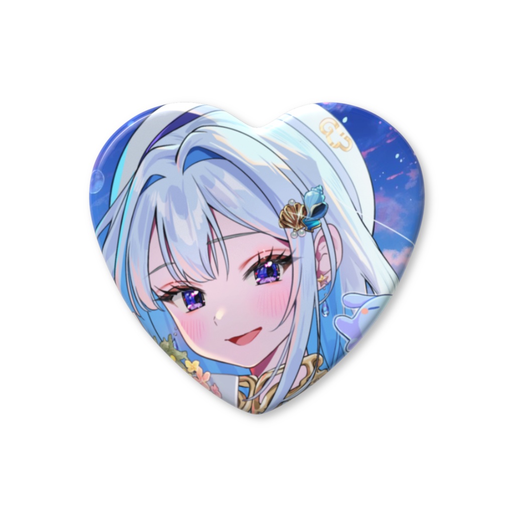 ハート缶バッジ 誕生日ver【雪羽】