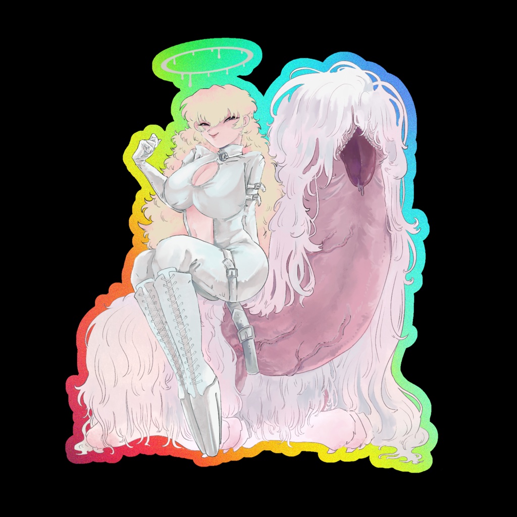 天使悪魔ホログラムキラキラステッカー