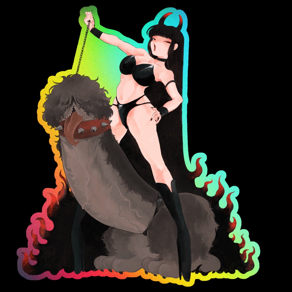 天使悪魔ホログラムキラキラステッカー