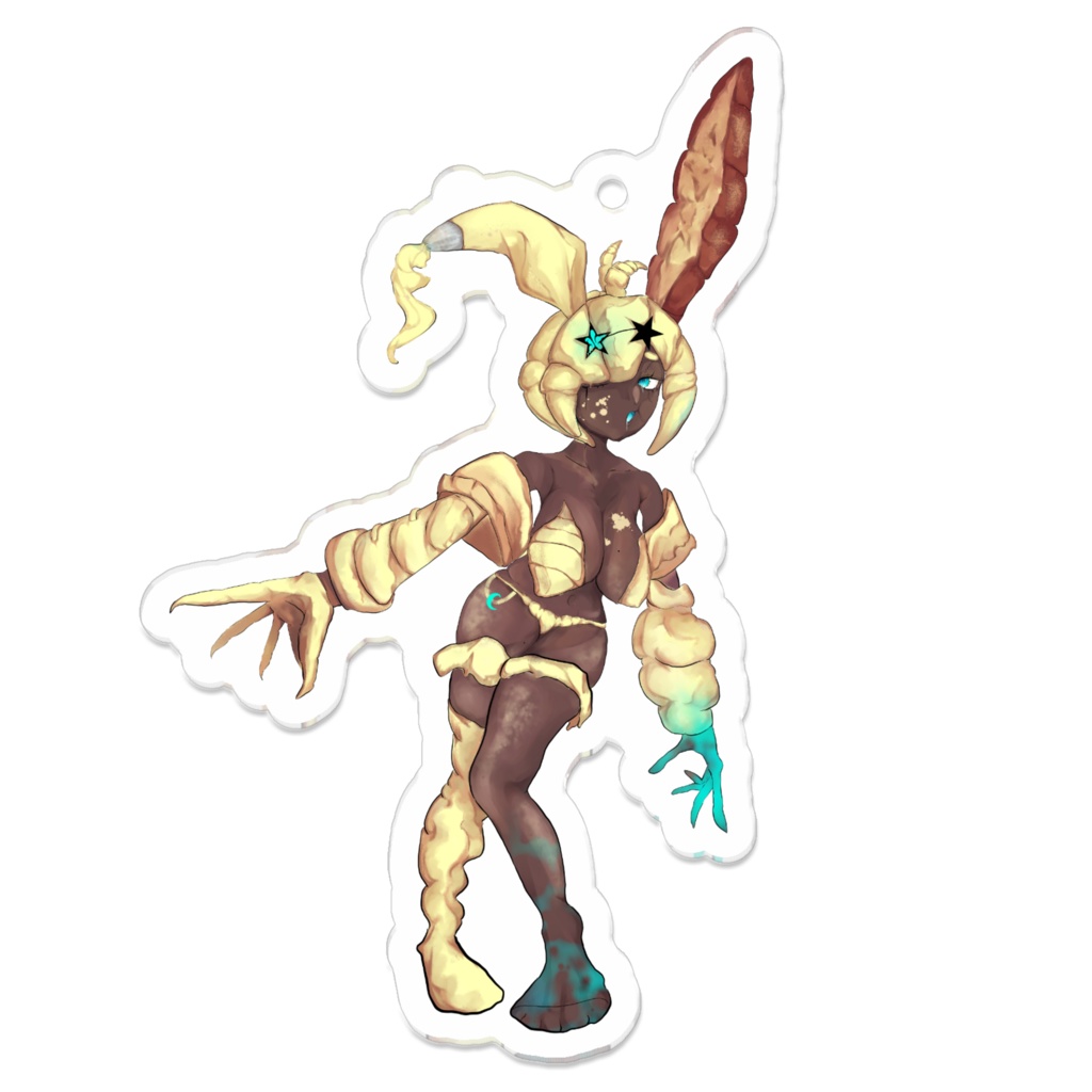 クロワッサンバニーのアクリルキーホルダー