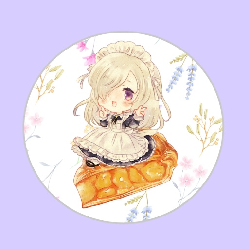 つむぎ缶バッチ（アップルパイver）